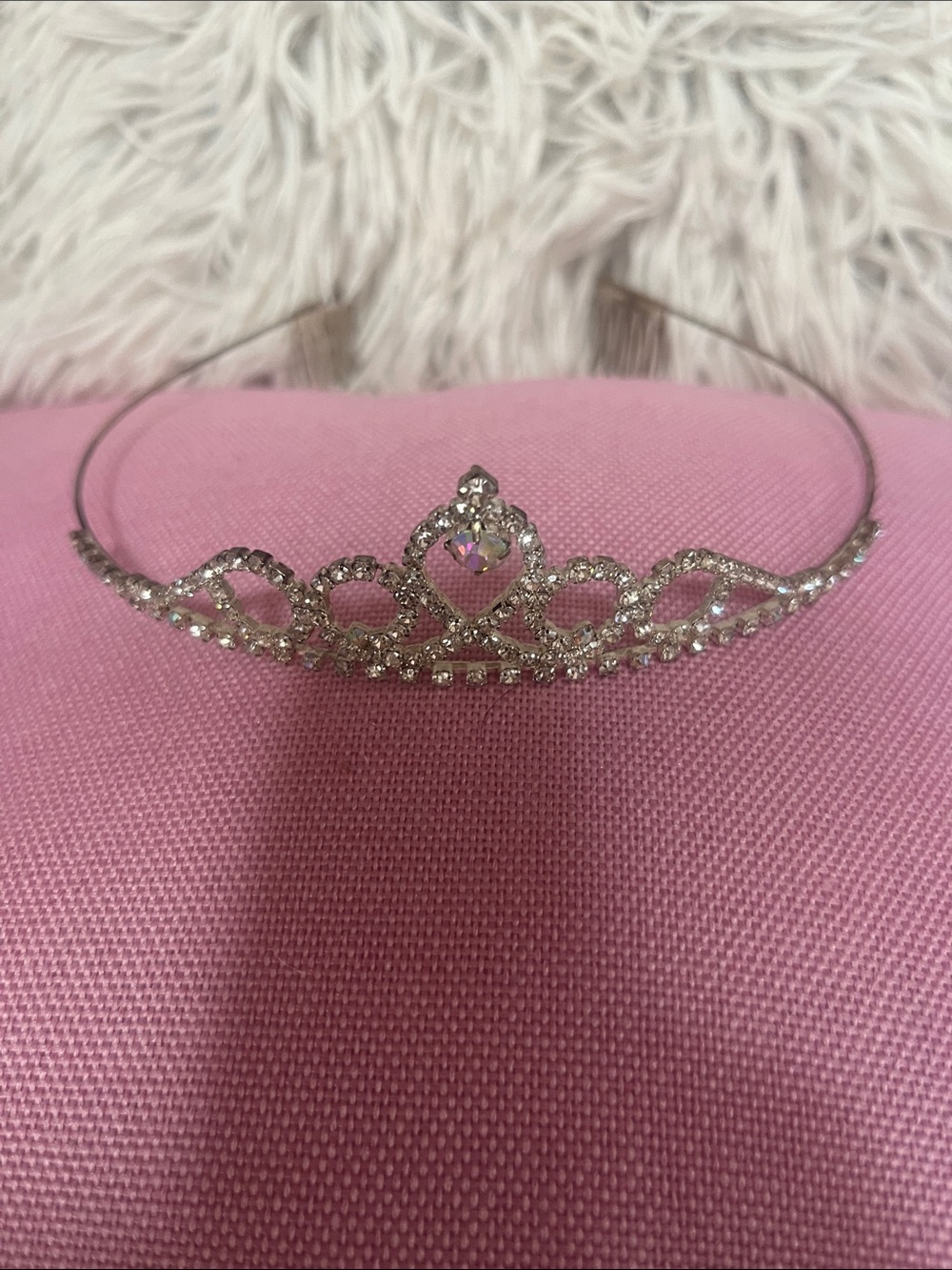 Silver Rhinestone Tiara Headband - Elegant Sparkle